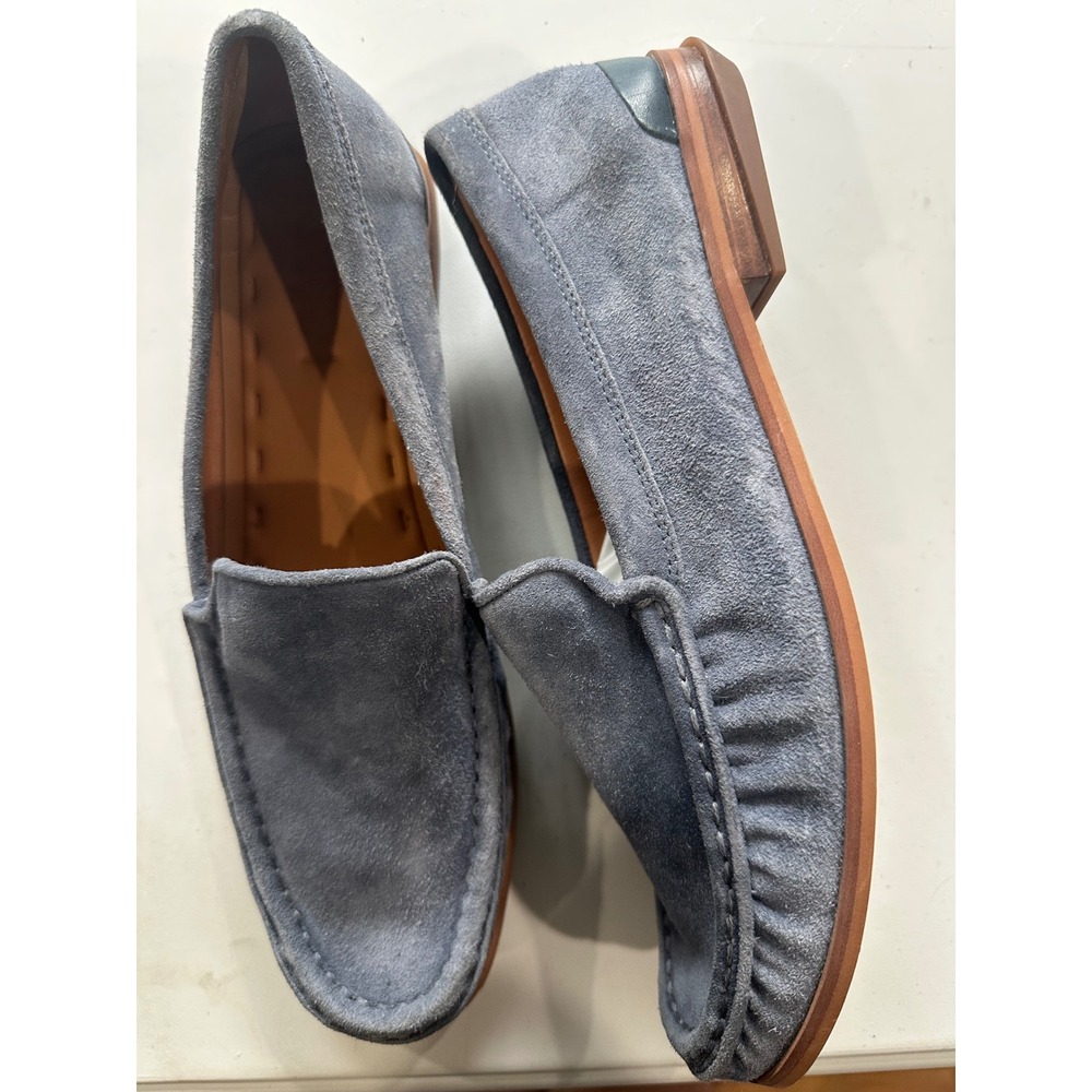 Sarto by Franco Sarto Blue Suede Moc Toe Loafers Flats Womens 8M